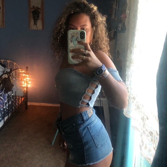PacSun Tops - Crop top w open sides blue PacSun Tops - Crop top w open sides blue